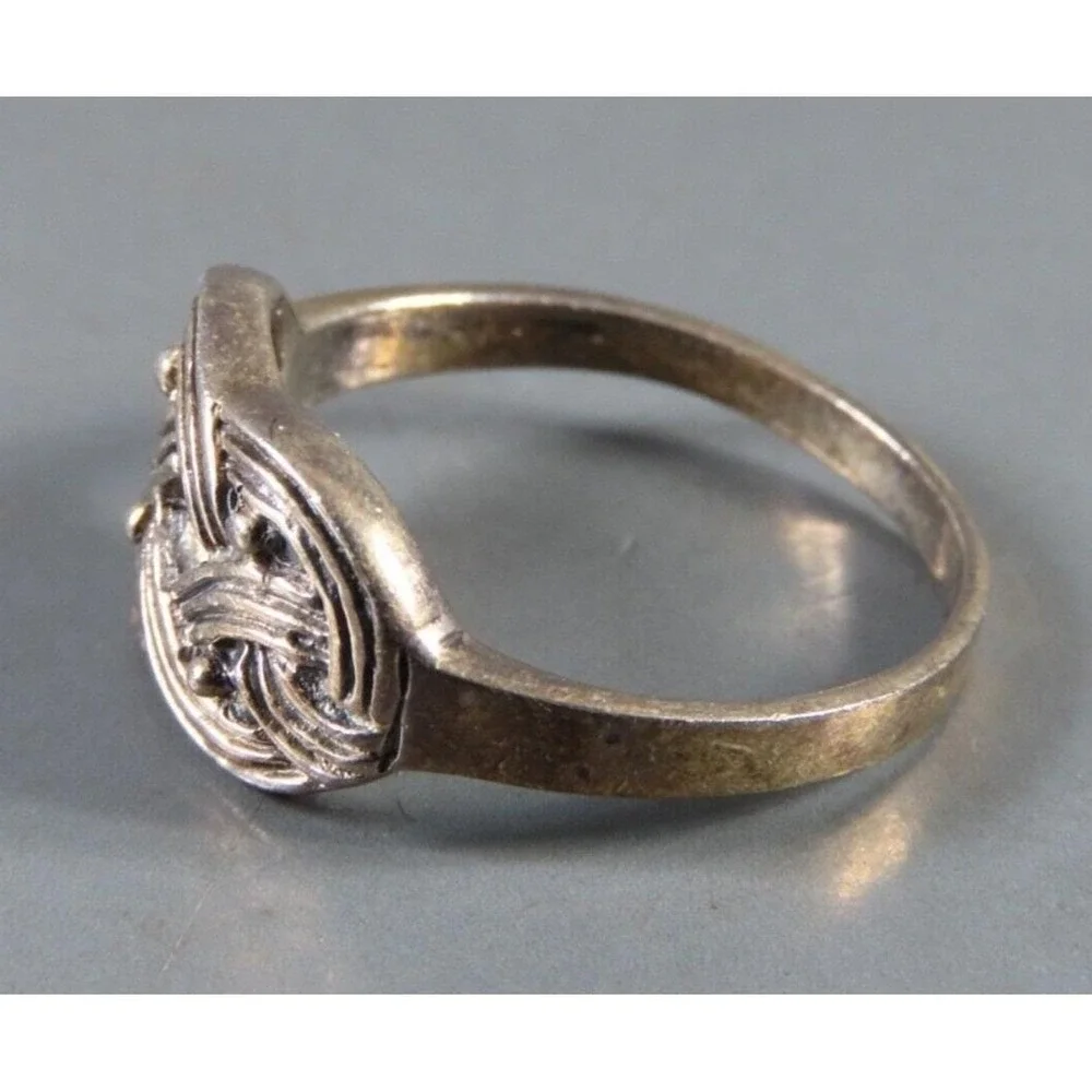 STERLING SILVER RING Celtic Style Knot Pretzel Knot Infinity Figure-8 Vintage 7